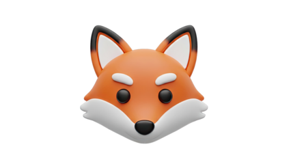 3D Rendered Fox Emoji