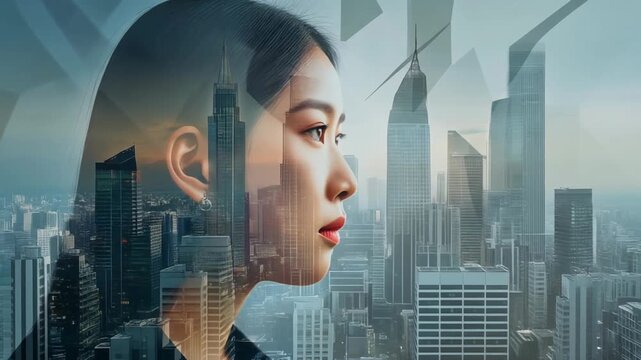 創造性を重ね合わせた建築士の二重露光アート表現