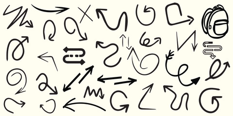 Arrow icon arrow cursor. Modern simple arrows. collection, different arrow signs, black arrows icons. Vector illustration set.