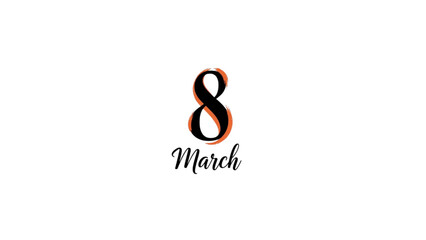march 8 minimalist number eight womens day design