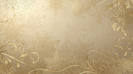 Aged brown paper background with a vintage floral ornament and grungy texture featuring an antique leaf pattern border for a retro art design