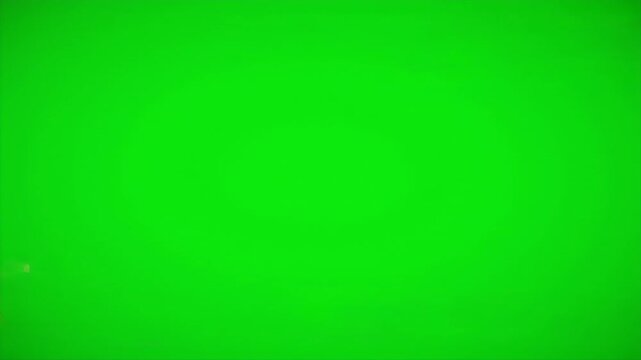 Abstract green screen background with colorful glitching horizontal lines.