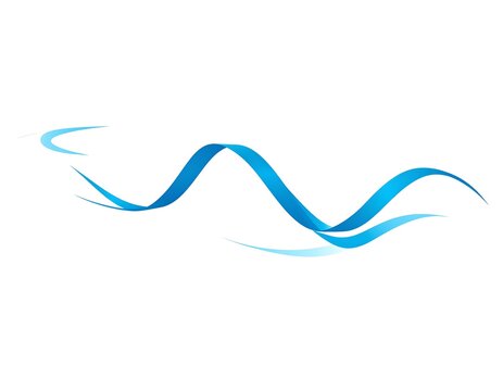 Blue Wavy Line Abstract Design Element. - Powered by Adobe