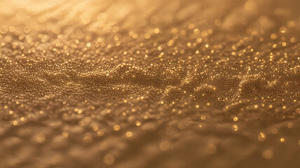 Golden shimmering texture with sparkling light and a blurred abstract background