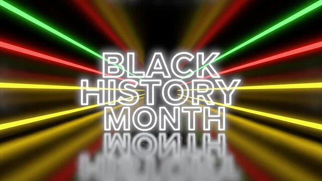 Pan-African Neon Tunnel Animation With Black History Month Text