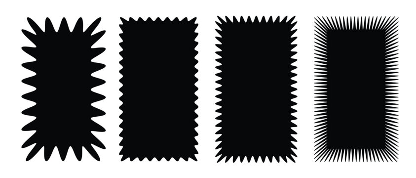  zig zag edge rectangular shapes collection jagged rectangle