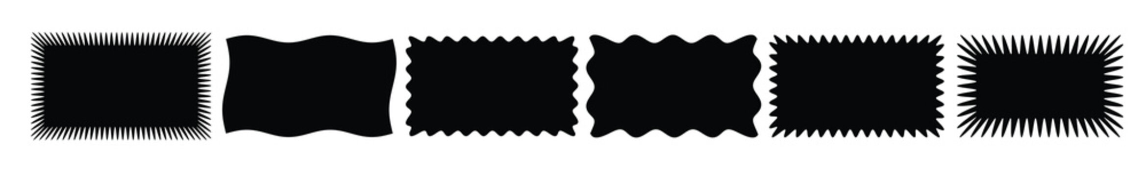 zig zag wavy edge rectangle shape collection jagged