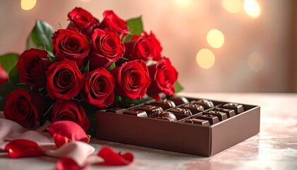 red rose and chocolate