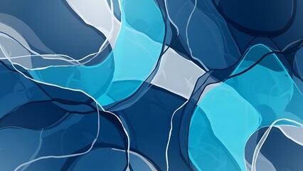 Abstract blue shapes intersection