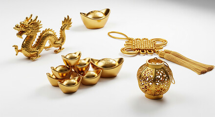 Luxury Chinese New Year Gold Decoration Minimal Photo