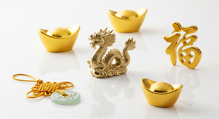 Luxury Chinese New Year Gold Decoration Minimal Photo