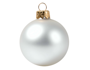 A singular, matte white sphere with a gold cap, suspended