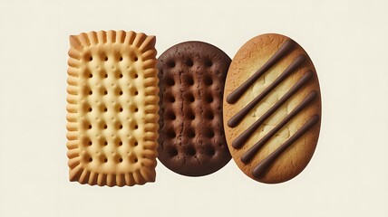 Assorted Cookie Illustration Featuring Chocolate, Butter, and Drizzled Varieties