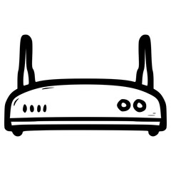 doodle modem or Wi-Fi router illustration hand drawn outline vector