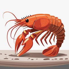 Fresh raw lobster with red claws and long antennae rests on ice with lemon slices on a white gourmet seafood plate isolated for a high-quality crustacean presentation