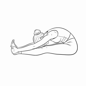 Woman performing seated forward bend yoga stretch for wellness
