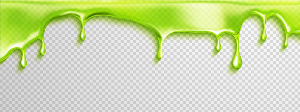 Green toxic slime background with drip halloween splash and snot liquid 3D. Paint blot radioactive with green design and toxic slime texture for oozing fluid. Comic blob aesthetic for halloween