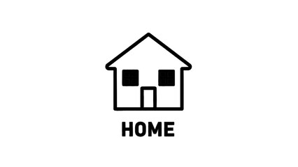 Minimalist home icon with text