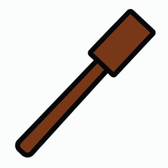 Brown Meat Tenderizer Tool in Simple Flat Design with Bold Lines and Minimal Shading for Cooking Illustration