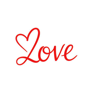 Elegant love script isolated on transparent background