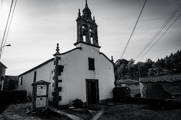 Medieval Stone Chapel in Rural European Village, Traditional Architecture
