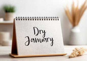 Calendar showing the month of January representing the Dry January concept, symbolizing sobriety, alcohol free lifestyle, healthy habits and mindful choices at the start of the year.