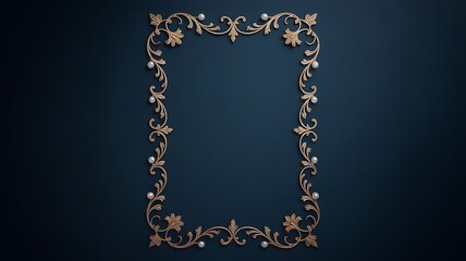 Ornate Golden Frame with “Vintage Elegance” Typography – Luxurious Baroque Design