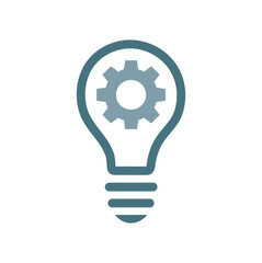 Product Development glyph icon, development and business, lightbulb in gear sign vector graphics, a linear pattern on a white background, eps 10. stock illustration...