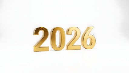Golden 2026 New Year Text for Celebration and Holiday Background
