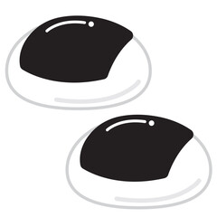 海苔を巻いた焼き餅のイラスト