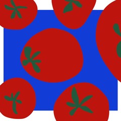 cherry tomatoes on branch, slices and cut pieces. Fresh organic vegetables for cooking, salad, healthy eating. Flat vector illustration on white.