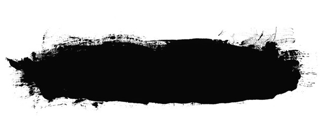 Black paint brush stroke isolated png transparent background for bold banner underline and modern design
