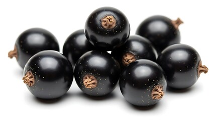 Pile of Fresh Black Currants on White Background berry fruit