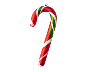 Festive striped candy cane hook ornament