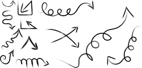 brush stroke vector set arrow 