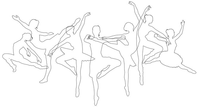 Ballet dancer silhouette ballerina dancers poses woman dancing silhouettes