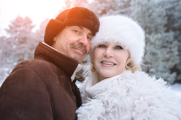 Smiling Pair With Snowy Trees, Couple Smiling Happily Surrounded By Frosty Pine Landscape, Joyful Pair Captured Amidst Snowcovered Pines With Cheerful Expressions And Festive Atmosphere