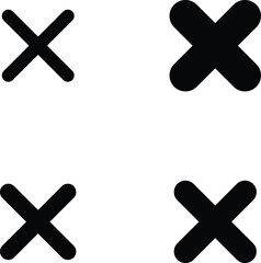 Obraz premium four black X marks on white background