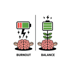Brain Burnout And Balance Concept