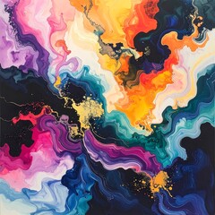 Vibrant Abstract Art With Swirling