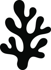 Black Silhouette Coral Vector Graphic Illustration Perfect for Marine Life and Underwater Designs