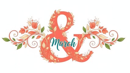 Vibrant floral ampersand design with decorative typography