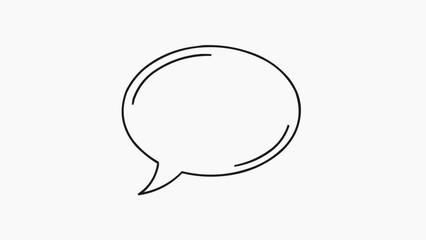 Simple black speech bubble on white background for communication