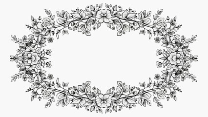 Elegant floral wreath design with flowers and leaves