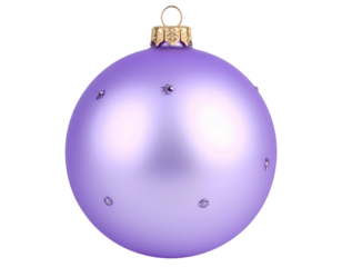 Delicate matte lilac ornament adorned with sparkling star accents