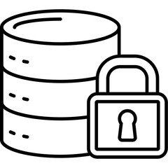 Data Lock Outline Icon