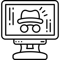 Naklejka premium Spyware Outline Icon