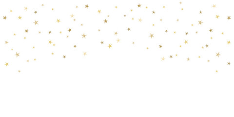Falling gold stars glitter overlay on transparent background, luxury golden sparkle confetti celebration effect, festive holiday decor