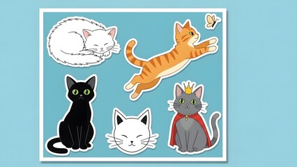 Obraz premium Whimsical Cartoon Cat Collection