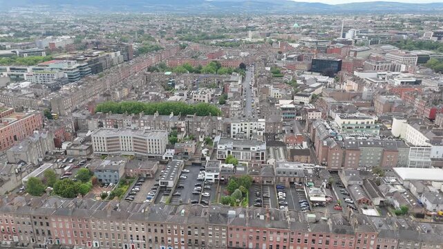 Aerial view of Dunblin city, Ireland.